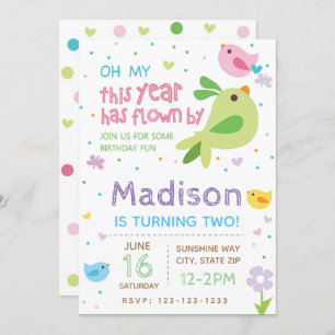 Bird Birthday Invitation