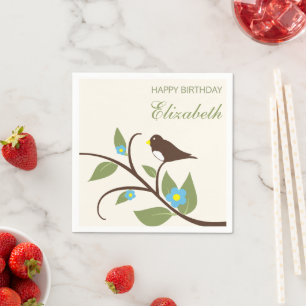 Bird Birthday Napkin
