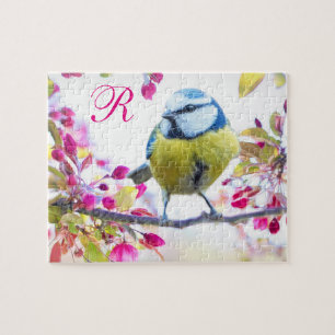 Bird & Blooms Monogram Jigsaw Puzzle