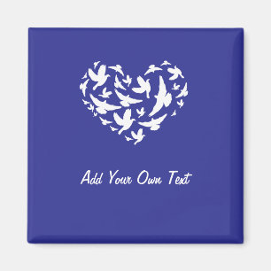 Bird Blue Fridge Magnet Add Text and Personalise