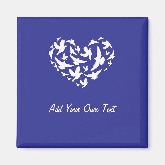 Bird Blue Fridge Magnet Add Text and Personalize  (Front)