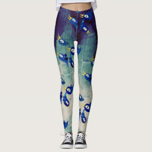 Bird blue leggings