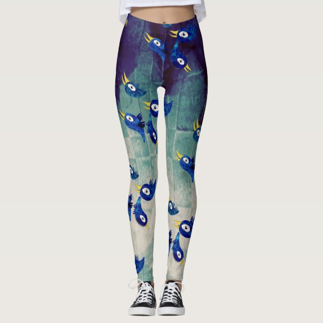 Bird blue leggings (Front)