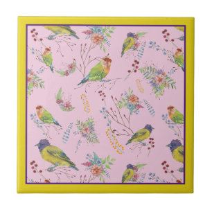 Bird Botanical Ceramic Tile