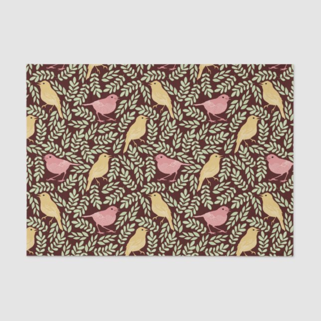 Bird botanical print tissue paper (Front)