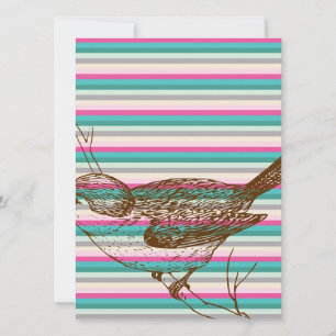 bird branch animals nature colourful pattern art