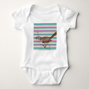 bird branch animals nature colourful pattern art baby bodysuit