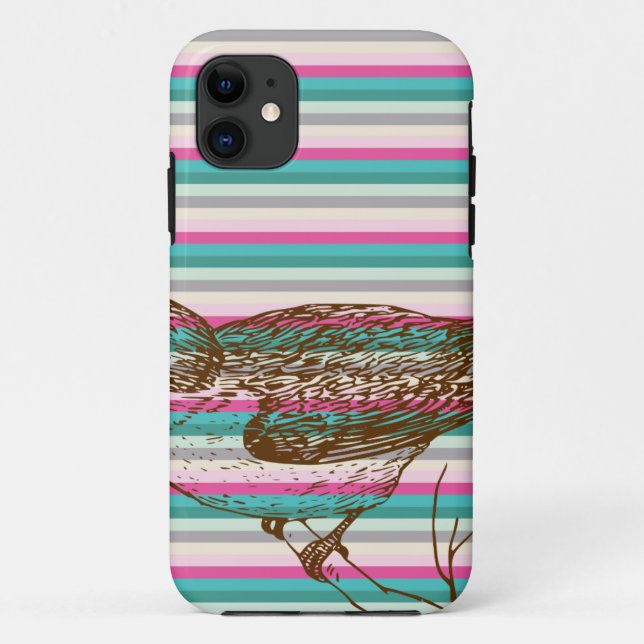 bird branch animals nature colourful pattern art Case-Mate iPhone case (Back)