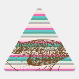 bird branch animals nature colourful pattern art triangle sticker
