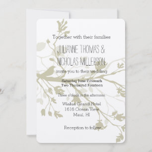 Bird Branches Wedding Invitation