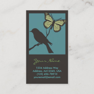 Bird Butterfly Profile Card (Blue)