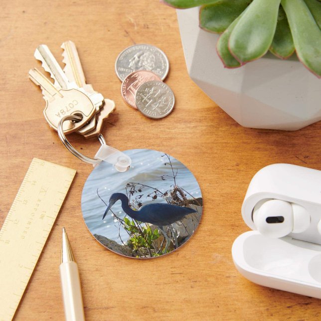 Bird by the Bay Little Blue Heron Safety Harbour  Key Ring (Creator Uploaded)