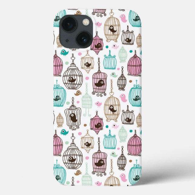 bird cage love kids background pattern Case-Mate iPhone case (Back)