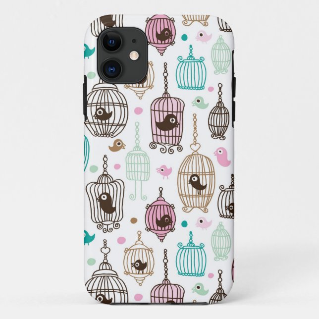 bird cage love kids background pattern Case-Mate iPhone case (Back)