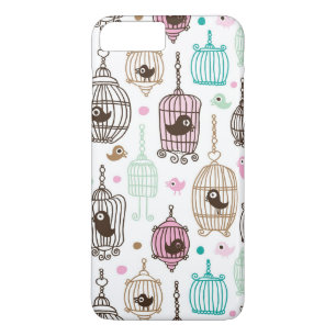 bird cage love kids background pattern iPhone 8 plus/7 plus case