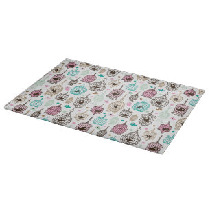 bird cage love kids background pattern cutting board