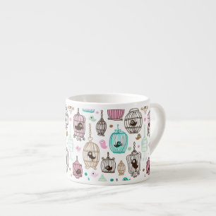 bird cage love kids background pattern espresso cup