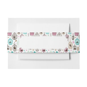 bird cage love kids background pattern invitation belly band