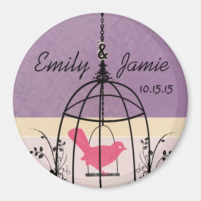 Bird Cage Wedding Magnets Customise for any Event (Front)