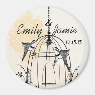 Bird Cage Wedding Stickers or Customise Magnet