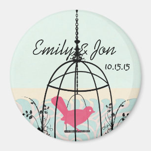 Bird Cage Wedding Stickers or Customise Magnet