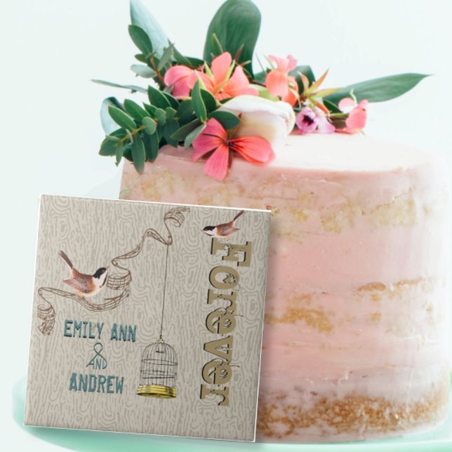 Bird Cage Wood Grain Tree Forever Anniversary Tile (Creator Uploaded)