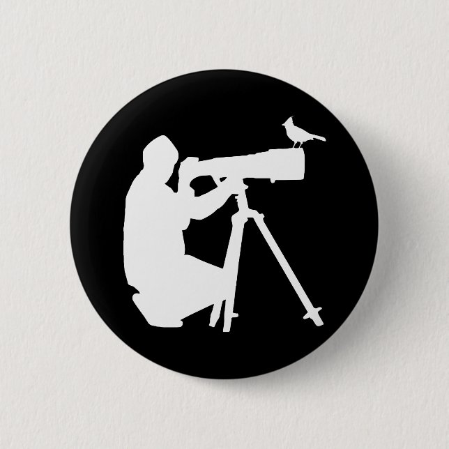 Bird Camera Gift for a Bird Photographer 6 Cm Round Badge (Front)