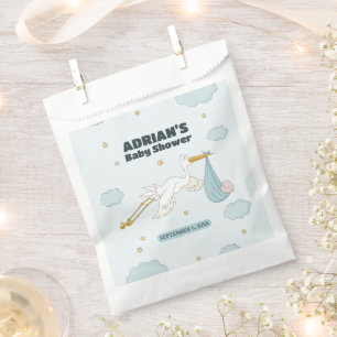 Bird Carrying Cute Kid It's A Boy Invitation Favour Bag