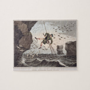 Bird Catching from Above, engraved by Matthew Dubo Jigsaw Puzzle