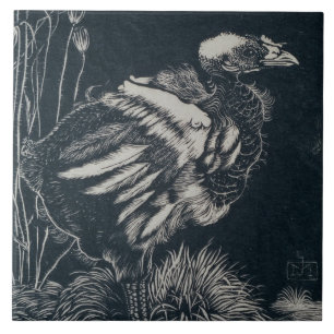 Bird Chick Emerging From its Nest (by Jan Mankes) Ceramic Tile