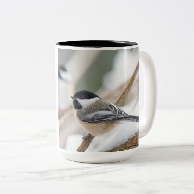Bird, Chickadee, Thoreau quote, Two-Tone Coffee Mug (Front Right)