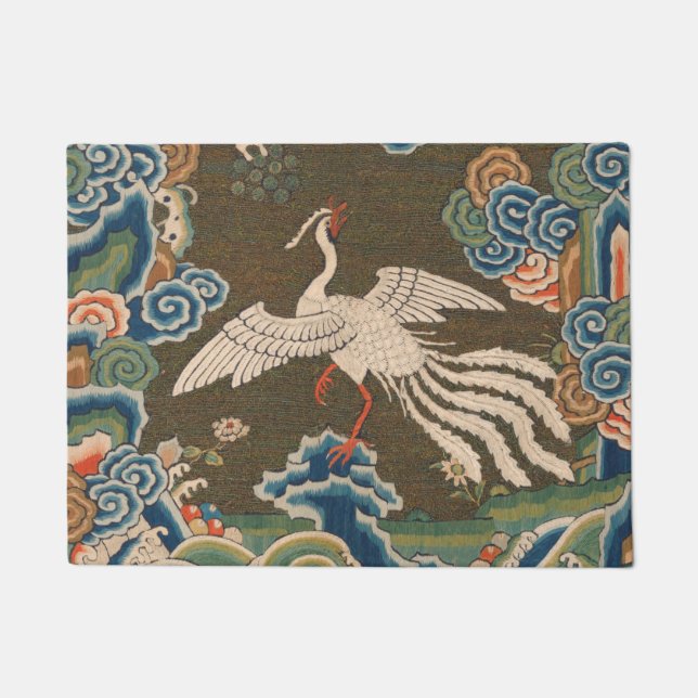 Bird Chinese Antique Decor Doormat (Front)