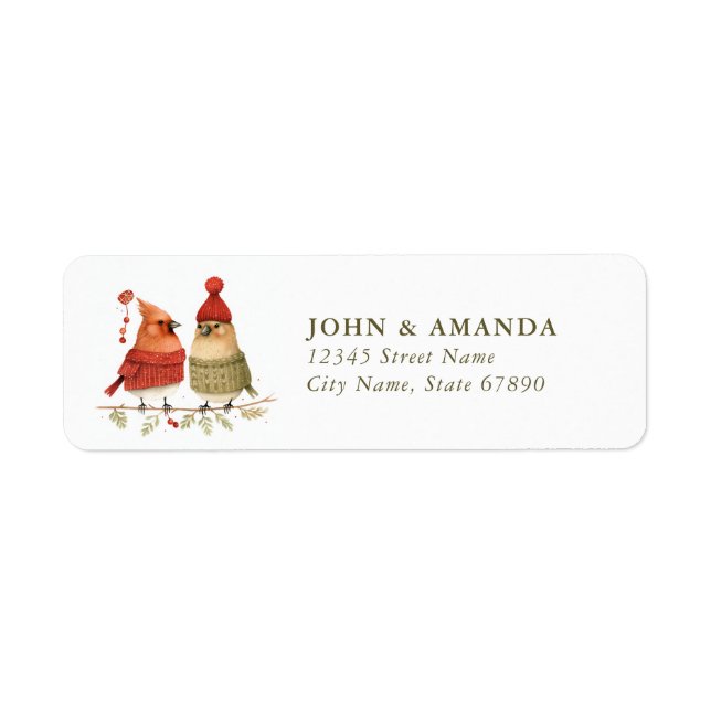 Bird Christmas Return Address Labels (Front)