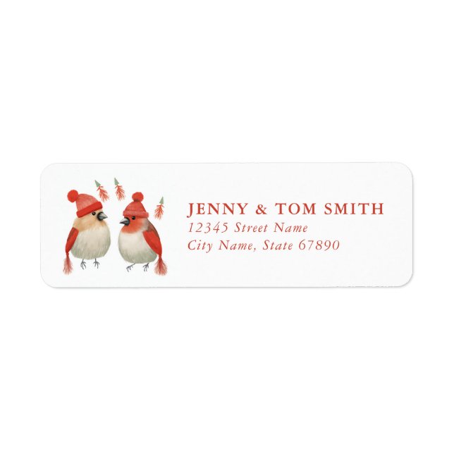 Bird Christmas Return Address Labels (Front)