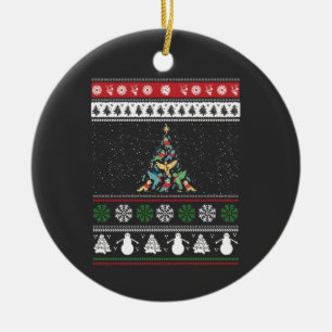 Bird Christmas Tree Bird Lover Ceramic Ornament