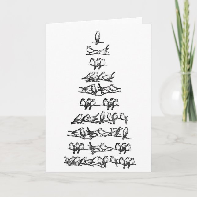 Bird Christmas Tree Christmas Card (Front)