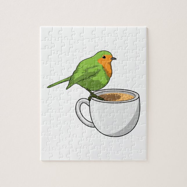 Bird Coffee Cup Jigsaw Puzzle (Vertical)