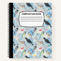 Bird composition notebook spiral wide ruled