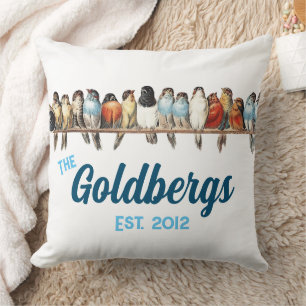 Bird Cottage French Farmhouse Country Name Pillow