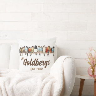 Bird Cottage French Farmhouse Country Name Pillow