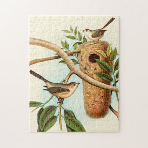 Bird Couple on a Nest Perched on a Branch Jigsaw Puzzle