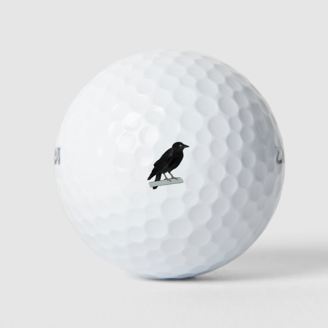 Bird crow raven golf balls (Front)