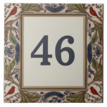 Bird Custom House Number Sign Plaque Plate Ceramic Tile<br><div class="desc">"custom house number plate",  "personalised house no plaque",  "personal customised text sign",  "flower bird casa ceramic tile",  "floral animal birds flowers",  "vintage botanical red olive green",  "traditional blue and white",  "postage mailing post door address",  "classic british home signage",  "apartment antique country villa"</div>