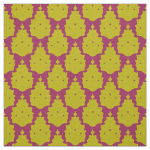 bird damask pink chartreuse fabric