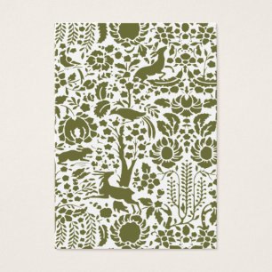Bird, deer floral damask