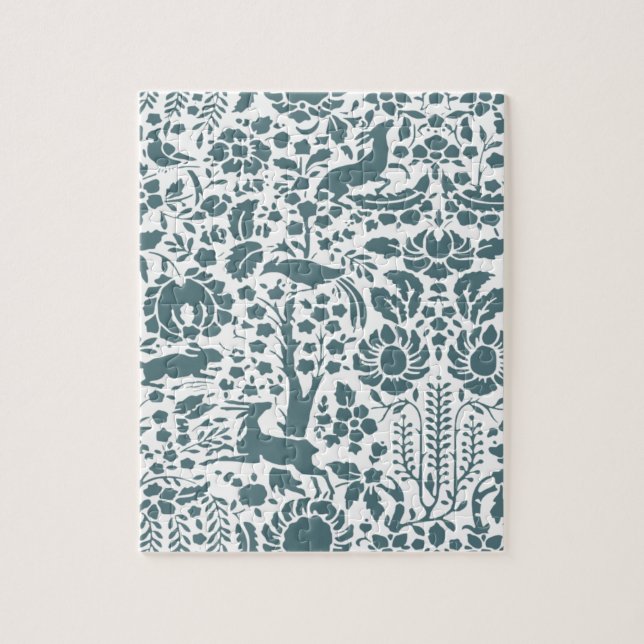 Bird, Deer, tree folk pattern Jigsaw Puzzle (Vertical)
