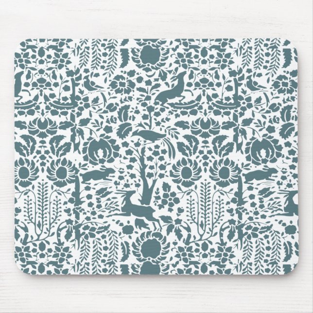 Bird, Deer, tree folk pattern Mouse Pad (Front)
