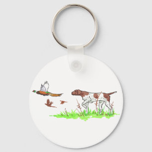 Bird Dog and Pheasants Key Ring