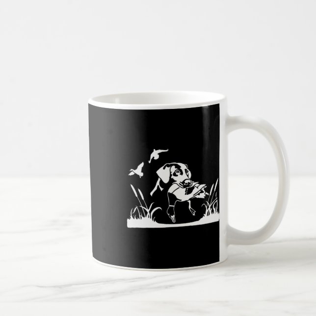 Bird Dog Duck Hunting Willow In The Marsh Hunter  Coffee Mug (Right)