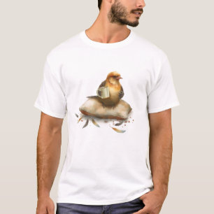 Bird Drinks Coffee: A Whimsical Morning Delight ☕ T-Shirt